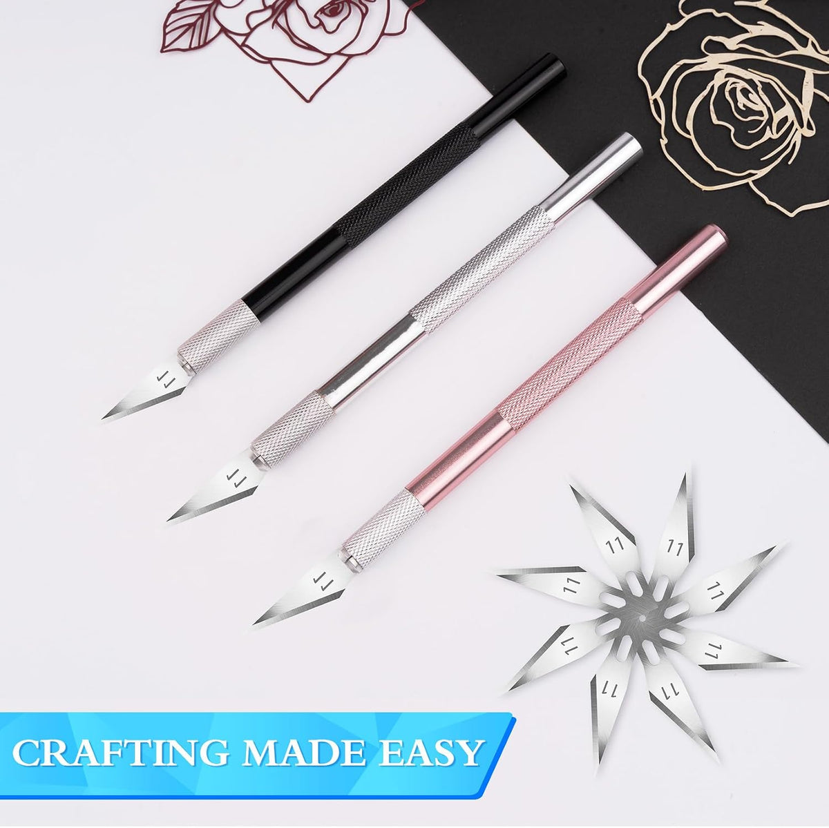 16 Pcs Exacto Knife, Craft Knives with 13 SK5 Steel Blades for Art