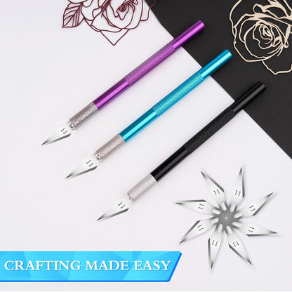 16 Pcs Exacto Knife, Craft Knives with 13 SK5 Steel Blades for Art