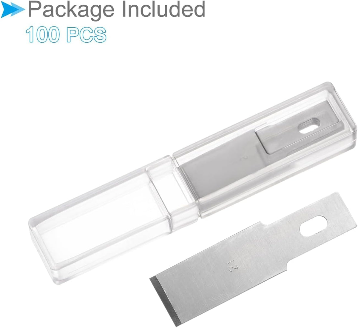 Craft Hobby Blades, #21 Manganese Steel Replacement Cutting Carving Blade Refill Hobby Knife Blades Set with Storage Case - (Applications: for Art Scrapbooking DIY), 100-Pieces
