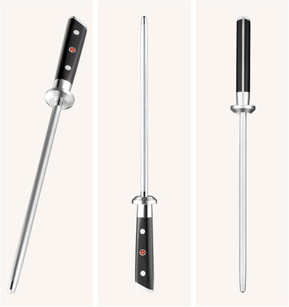 Seido Shujin 10 Inch Diamond-Coated Knife Sharpening Rod, G10 Handle | Diamond-coated sharpening rod with ergonomic G10 handle for quick edge maintenance, honing, and kitchen knife care.
