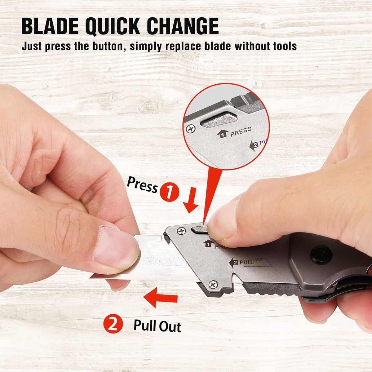 Folding Utility Knife, Wood Handle Razor Knife