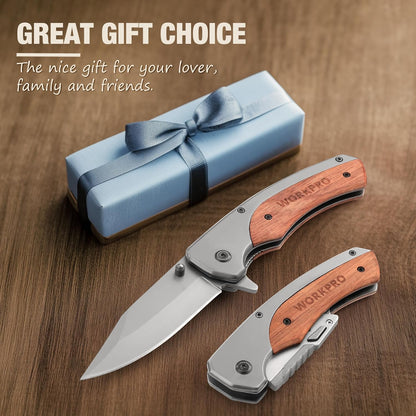 Folding Utility Knife, Wood Handle Razor Knife