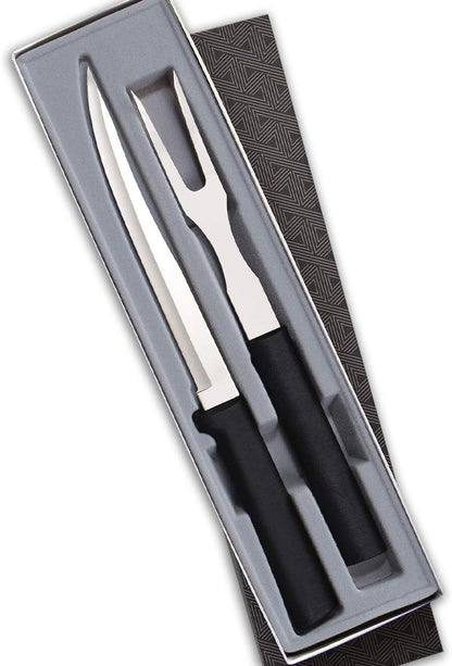 Carving Gift Set (S13), Silver Handle | 2-Piece Carving Set , Stainless Steel Blade, Silver Cast Aluminum Handle