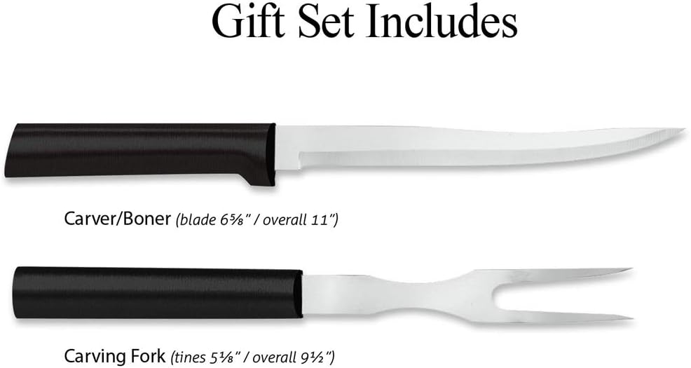 Carving Gift Set (S13), Silver Handle | 2-Piece Carving Set , Stainless Steel Blade, Silver Cast Aluminum Handle
