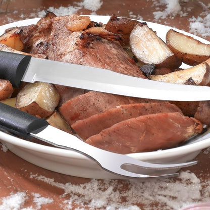 Carving Gift Set (S13), Silver Handle | 2-Piece Carving Set , Stainless Steel Blade, Silver Cast Aluminum Handle