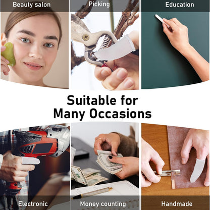 Cotton Finger Cots 200 Pcs – Breathable & Reusable Protectors | Comfortable cloth sleeves for fingertip & toe protection. Ideal for cuts, burns, wound care, crafts. Thumb guards, reusable