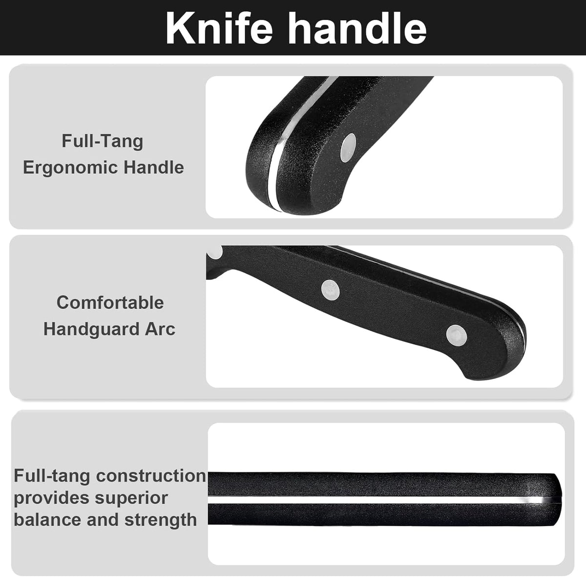 Kitchen Knife, 3-Pcs Knife Set, 8 Inch Chef Knife, 5 Inch Utility Knife | 3.5 Inch Paring Knife, Ultra Sharp Chef's Knives in High Carbon Stainless Steel, Ideal for Cooking, Chopping, Slicing and BBQ