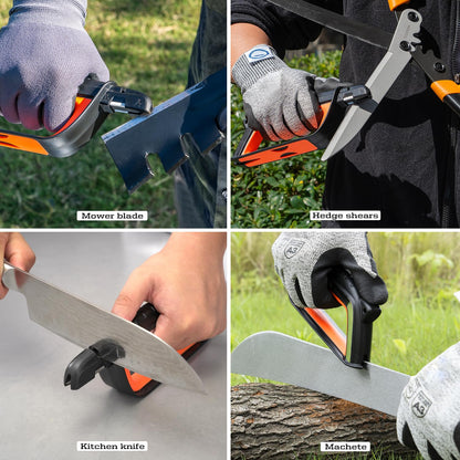 103N All-in-1 Knife Garden Tool Multi-Sharpener for Lawn Mower Blade, Axe, Hatchet, Machete, Pruner, Hedge Shears, Scissors Gifts for Men | Lawn Mower Blade, Axe, Hatchet, Machete, Pruner, Hedge Shears, Scissors, Gardening Sharpening Tool Gifts for Men