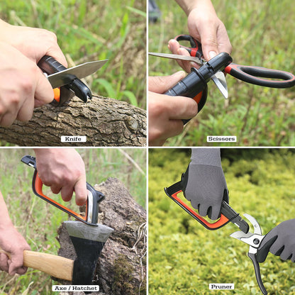 103N All-in-1 Knife Garden Tool Multi-Sharpener for Lawn Mower Blade, Axe, Hatchet, Machete, Pruner, Hedge Shears, Scissors Gifts for Men | Lawn Mower Blade, Axe, Hatchet, Machete, Pruner, Hedge Shears, Scissors, Gardening Sharpening Tool Gifts for Men