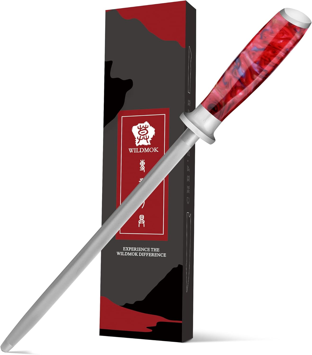 Sharpening Steel Rod, 9 Inch Kitchen Knife Sharpening Rod,Professional Honing Steel,High Carbon Stainless Steel Knife Sharpener