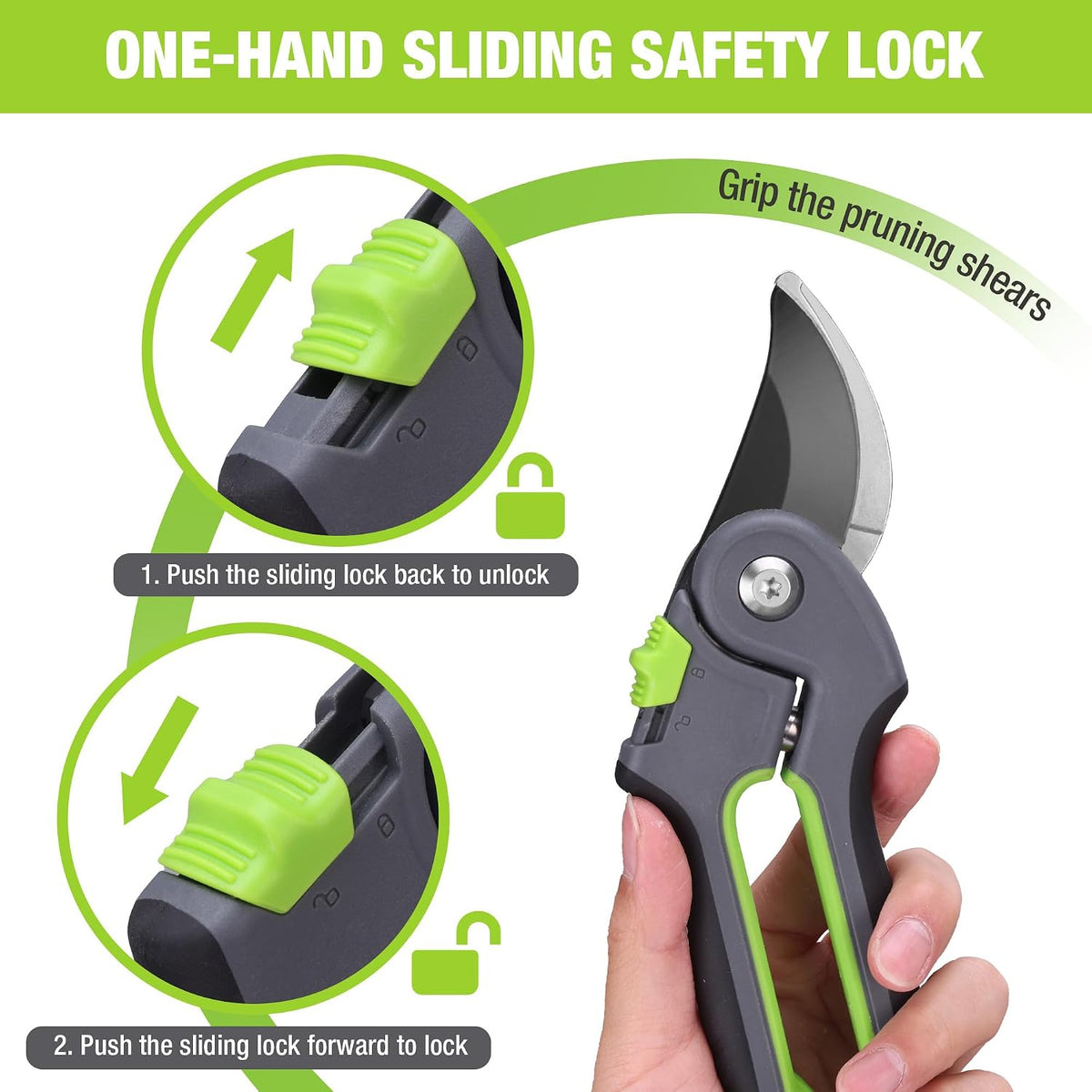 2-Pack Garden Pruning Shears, 8" Bypass & 6.25" Straight Shears