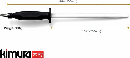® Professional Honing Steel, 10 inch Honing Rod, Carbon Steel Knife Sharpener, Magnetized Steel, Ergonomic & Balanced Polypropylene Handle, Ideal for All Chef Knives, Japanese Gift Box