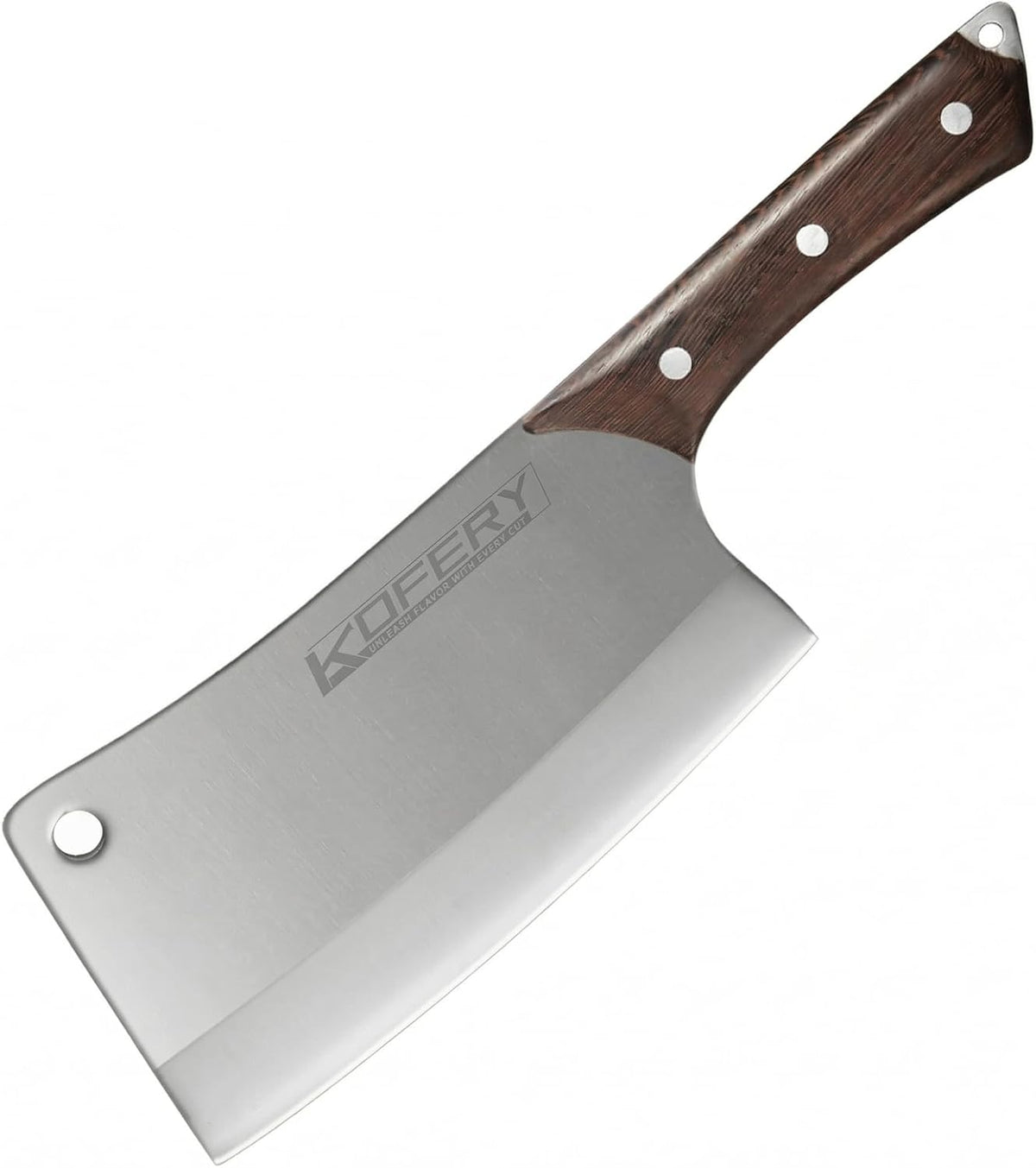 7" Heavy Duty Meat Cleaver for Bone Cutting & Commercial Use | High Carbon Steel, Full Tang Butcher Knife for Bones & Oxtail, Bbq Tool, Tall 3.54" Blade, with Protective Sheath