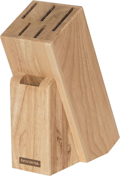 universal wooden knife block without knives (5 Knives and Scissors/Sharpening Steel)