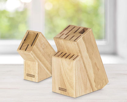 universal wooden knife block without knives (5 Knives and Scissors/Sharpening Steel)