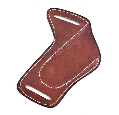 Handmade Leather Knife Sheath for Belt – Compact 4" Pocket Folding Knife Holder, EDC Tools Holster, Durable Carry Case for Everyday Knives, Brown