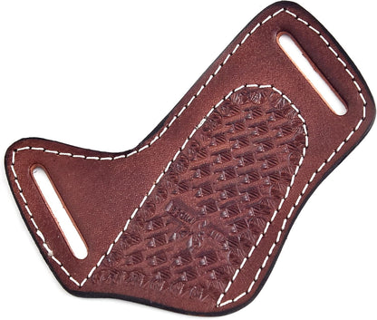 Handmade Leather Knife Sheath for Belt – Compact 4" Pocket Folding Knife Holder, EDC Tools Holster, Durable Carry Case for Everyday Knives, Brown