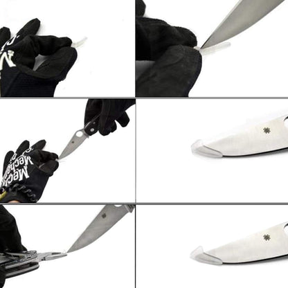Knife Tip Protector 100PCS Transparent Plastic Knife Blade Tip Sleeves Knife Tip Guard Knife Tip Covers