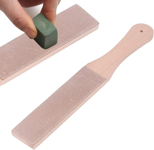 Double Sided Leather Strop with Quick Sharpening, Beech Wood Honing Strop - Portable DIY Tool for Knives, Blades, and Leather Crafts