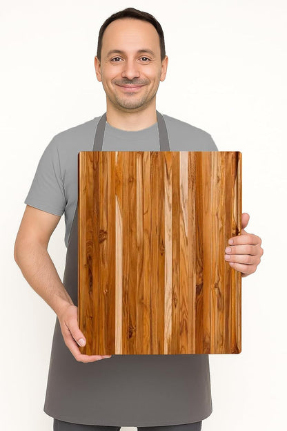 Cutting Board - Extra Large (XL) Teak Wood Cutting Board 24”L x 18”W x 1.5” Thick - Sustainably Harvested and FSC Certified - Knife Friendly with Natural Oil Finish