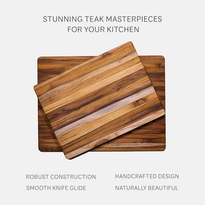 Cutting Board - Extra Large (XL) Teak Wood Cutting Board 24”L x 18”W x 1.5” Thick - Sustainably Harvested and FSC Certified - Knife Friendly with Natural Oil Finish