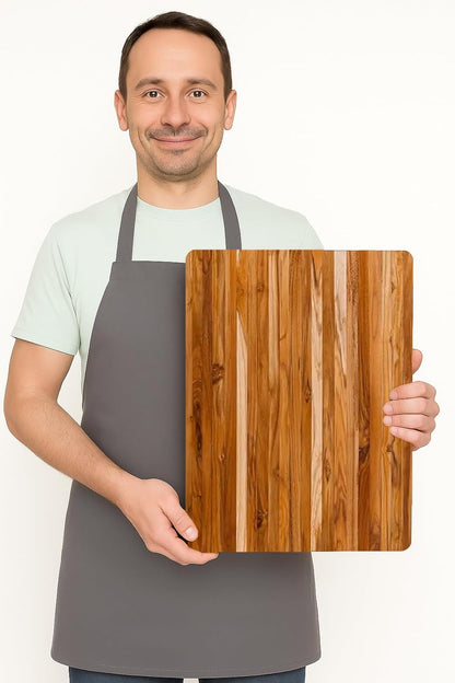 Cutting Board - Extra Large (XL) Teak Wood Cutting Board 24”L x 18”W x 1.5” Thick - Sustainably Harvested and FSC Certified - Knife Friendly with Natural Oil Finish