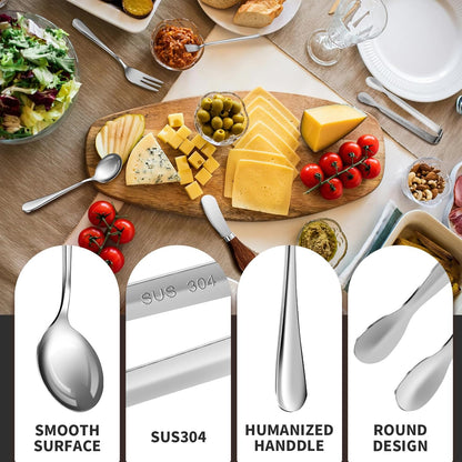 Charcuterie Boards Accessories(29 PCS) Cheese Spreaders for Charcuterie Board Mini Serving Spoon Fork Tongs Blank Toothpick Flags Bowl