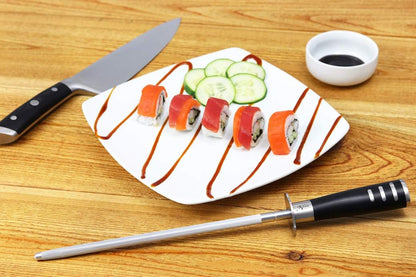 Professional Honing Steel 12”, Magnetized for Safety, No Rust, No Cheap Plastic! Noble’s Knife Sharpener Has an Oval Handle for a Firm Grip and is Built For Daily Use, Perfect for Chefs!
