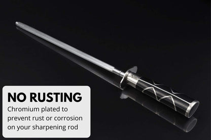 Professional Honing Steel 12”, Magnetized for Safety, No Rust, No Cheap Plastic! Noble’s Knife Sharpener Has an Oval Handle for a Firm Grip and is Built For Daily Use, Perfect for Chefs!