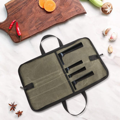 Chef Knife Bag(5 Slots), Knife Case Nylon Kitchen Storage Knife Carrying Pouch Red