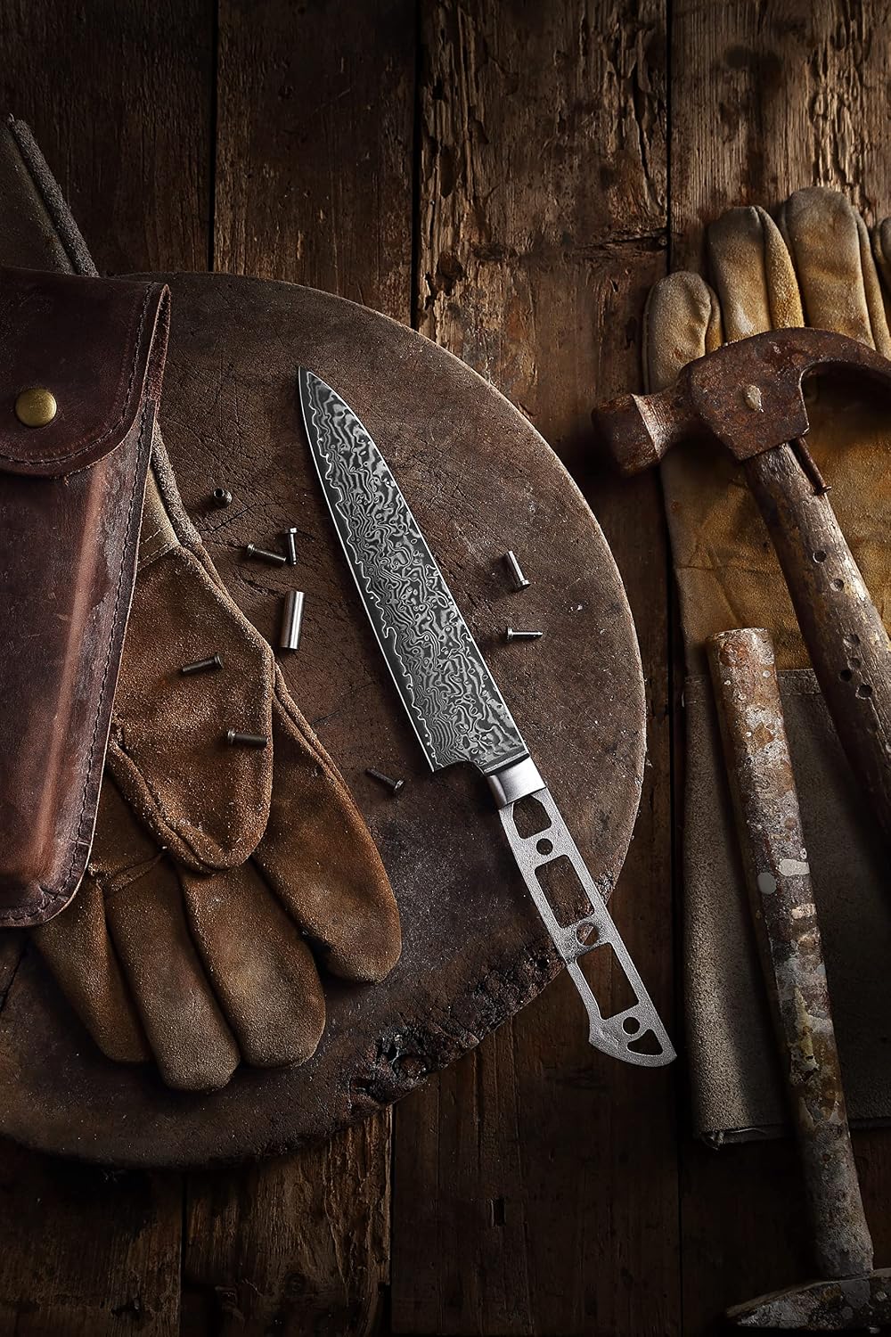 KATSURA Woodworking Project Kit – Petty Utility Chef Knife Blank – 6.5 Inch – Japanese Premium AUS 10, 67 Layers Damascus Steel – Perfect for Woodworkers, Crafters – Includes a Handcrafted Gift box