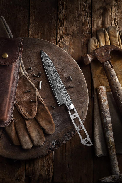 KATSURA Woodworking Project Kit – Petty Utility Chef Knife Blank – 6.5 Inch – Japanese Premium AUS 10, 67 Layers Damascus Steel – Perfect for Woodworkers, Crafters – Includes a Handcrafted Gift box