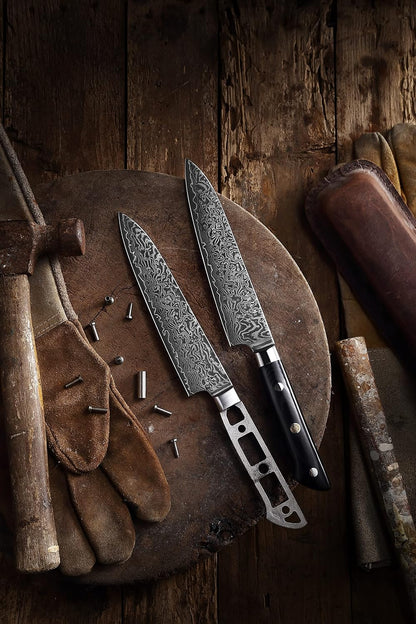 KATSURA Woodworking Project Kit – Petty Utility Chef Knife Blank – 6.5 Inch – Japanese Premium AUS 10, 67 Layers Damascus Steel – Perfect for Woodworkers, Crafters – Includes a Handcrafted Gift box