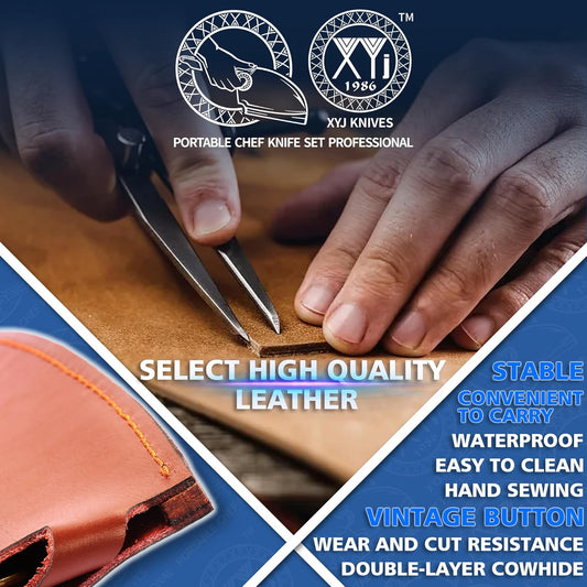 Leather Sheath For 6 Inch Boning Knife Edge Guards Blade Protector Cleaver Chef Knives Cover With Loop Belt For Outdoor Camping | Edge Guards Blade Protector, Cleaver Chef Knives Cover, Loop Belt, Outdoor Camping