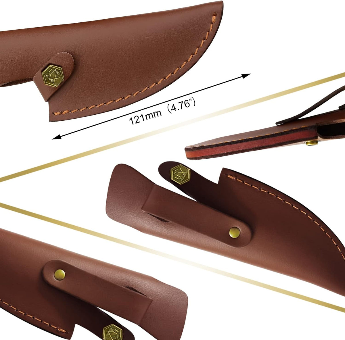Leather Sheath For 6 Inch Boning Knife Edge Guards Blade Protector Cleaver Chef Knives Cover With Loop Belt For Outdoor Camping | Edge Guards Blade Protector, Cleaver Chef Knives Cover, Loop Belt, Outdoor Camping