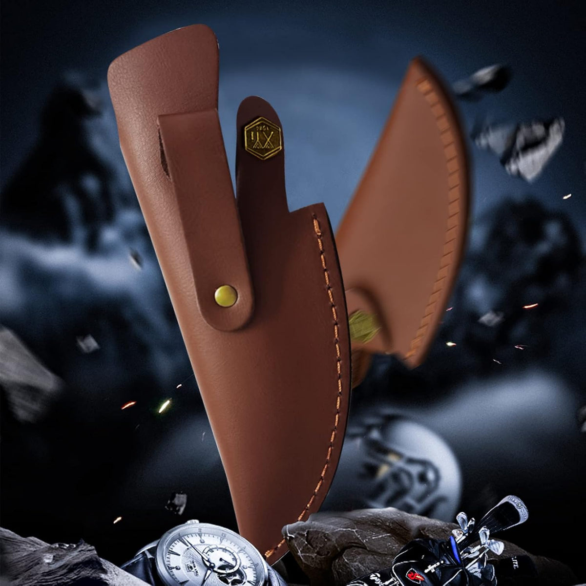 Leather Sheath For 6 Inch Boning Knife Edge Guards Blade Protector Cleaver Chef Knives Cover With Loop Belt For Outdoor Camping | Edge Guards Blade Protector, Cleaver Chef Knives Cover, Loop Belt, Outdoor Camping