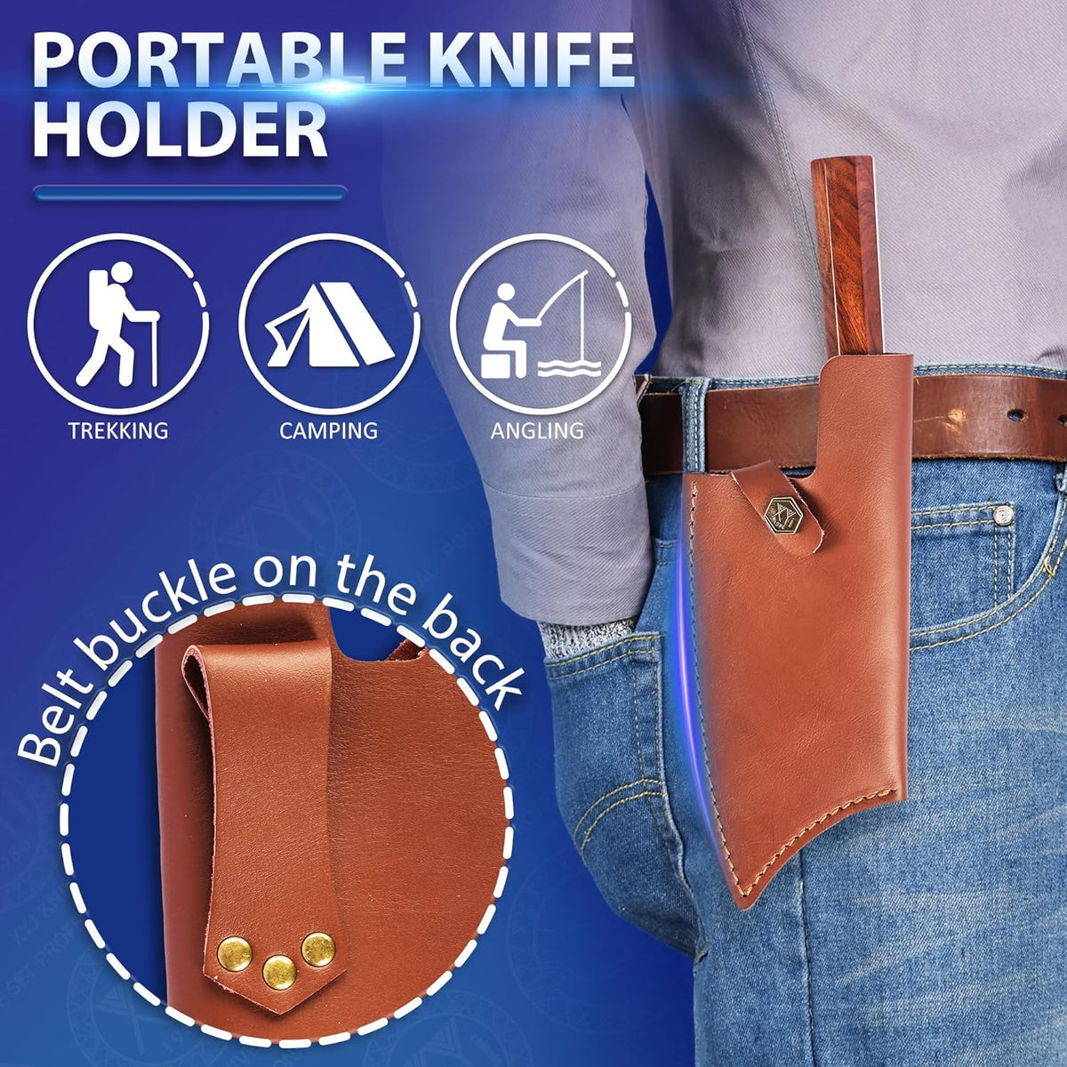 Leather Sheath For 6 Inch Boning Knife Edge Guards Blade Protector Cleaver Chef Knives Cover With Loop Belt For Outdoor Camping | Edge Guards Blade Protector, Cleaver Chef Knives Cover, Loop Belt, Outdoor Camping