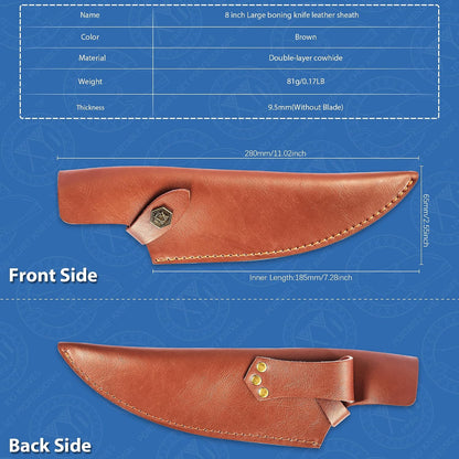 Leather Sheath For 6 Inch Boning Knife Edge Guards Blade Protector Cleaver Chef Knives Cover With Loop Belt For Outdoor Camping | Edge Guards Blade Protector, Cleaver Chef Knives Cover, Loop Belt, Outdoor Camping