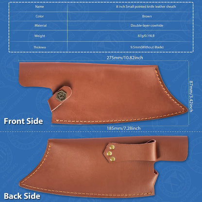 Leather Sheath For 6 Inch Boning Knife Edge Guards Blade Protector Cleaver Chef Knives Cover With Loop Belt For Outdoor Camping | Edge Guards Blade Protector, Cleaver Chef Knives Cover, Loop Belt, Outdoor Camping