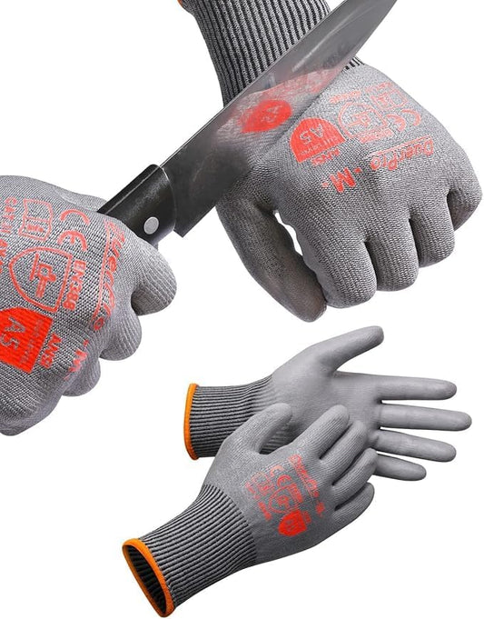 Cut-Resistant Gloves ASNI A5 Safety Work Glove | Design in Japan Cut-Resistant Nitrile-Coated Anti-Slip Worksite DIY Diamond Silk Fiber construction nitrile coated price down