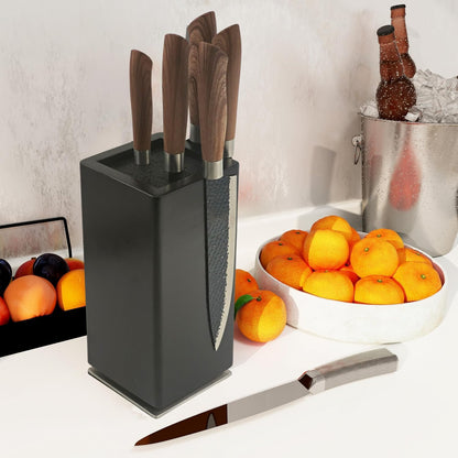 Resafy Magnetic Knife Wooden Block 360 Rotatable Knife Holder Rack Magnetic Stands with Strong Enhanced Magnets Kinves Strip