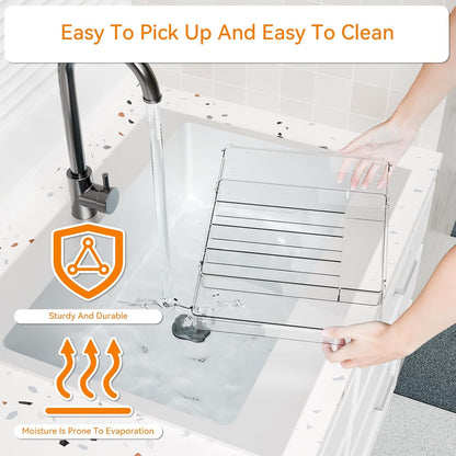Large Clear Expandable Silverware Drawer Organizer for Kitchen,BPA FREE Adjustable Utensil Drawer Organizer and Silverware Tray,Plastic Flatware Organizers,Cutlery,Knife,Fork and Spoon Holder