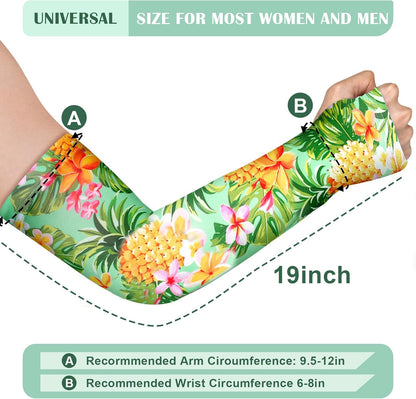 4 Pairs Gardening Sleeves Anti-Slip Arm Protection with Thumb Hole Sun Sleeve Cooling Arm Sleeves for Women Men Outdoor