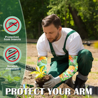 4 Pairs Gardening Sleeves Anti-Slip Arm Protection with Thumb Hole Sun Sleeve Cooling Arm Sleeves for Women Men Outdoor