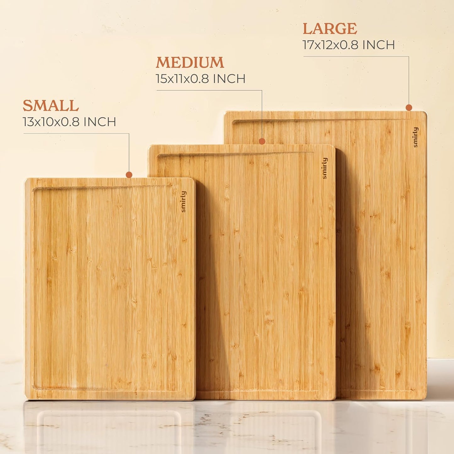 Acacia Wood Cutting Board for Kitchen - Wood Cutting Board for Meal Prep, Serving, Charcuterie - Kitchen Gadgets, House Warming Gift - Small Wooden Chopping Board Non Toxic - 1 Pack