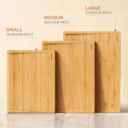 Acacia Wood Cutting Board for Kitchen - Wood Cutting Board for Meal Prep, Serving, Charcuterie - Kitchen Gadgets, House Warming Gift - Small Wooden Chopping Board Non Toxic - 1 Pack