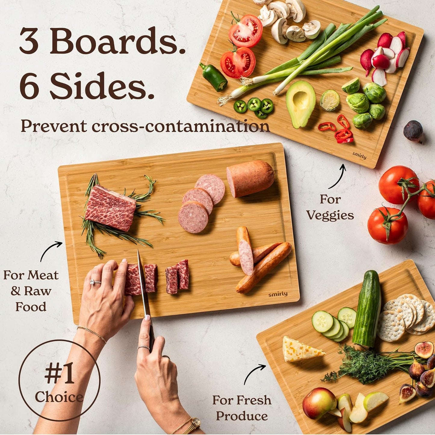 Acacia Wood Cutting Board for Kitchen - Wood Cutting Board for Meal Prep, Serving, Charcuterie - Kitchen Gadgets, House Warming Gift - Small Wooden Chopping Board Non Toxic - 1 Pack
