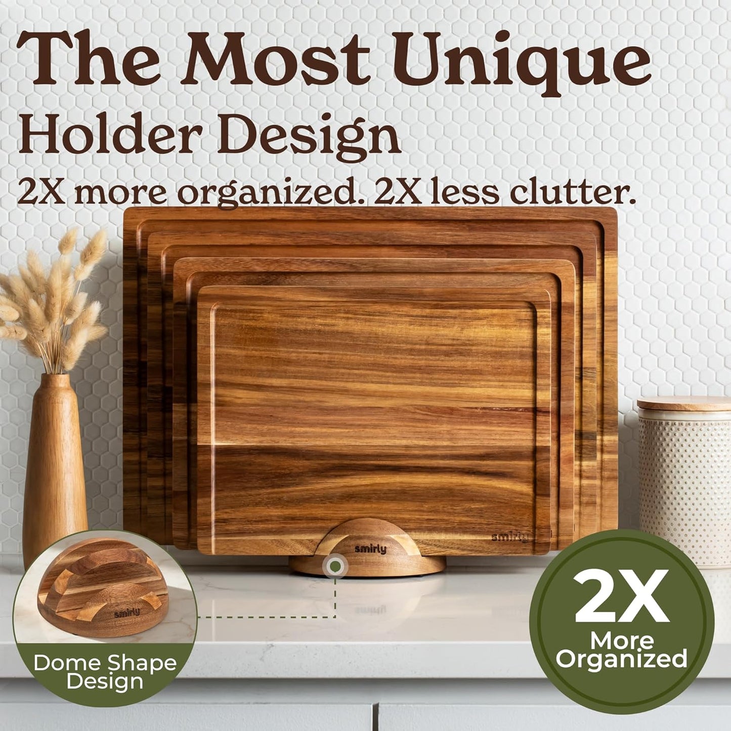 Acacia Wood Cutting Board for Kitchen - Wood Cutting Board for Meal Prep, Serving, Charcuterie - Kitchen Gadgets, House Warming Gift - Small Wooden Chopping Board Non Toxic - 1 Pack