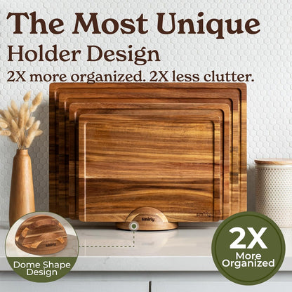 Acacia Wood Cutting Board for Kitchen - Wood Cutting Board for Meal Prep, Serving, Charcuterie - Kitchen Gadgets, House Warming Gift - Small Wooden Chopping Board Non Toxic - 1 Pack