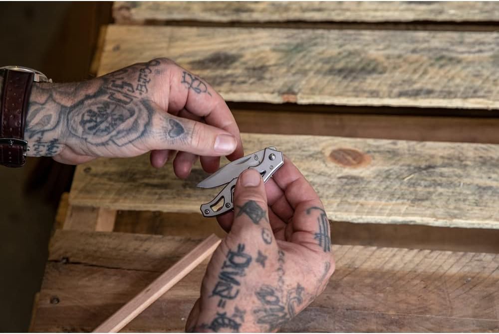 Gear Paraframe Mini Pocket Knife, 2.2" Fine Edge Small EDC Folding Knife with Safety Lock for Everyday Carry, Gifts for Men, Stainless Steel | Stainless steel, EDC knife, safety lock, lightweight open-frame design, everyday carry, gifts for men